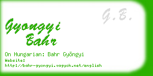 gyongyi bahr business card