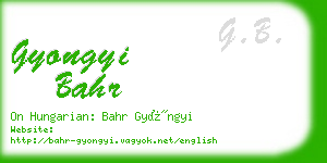 gyongyi bahr business card